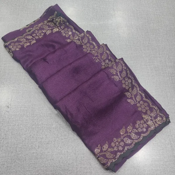 Premium Soft Shiny Silk Saree with Stone Work | SR267